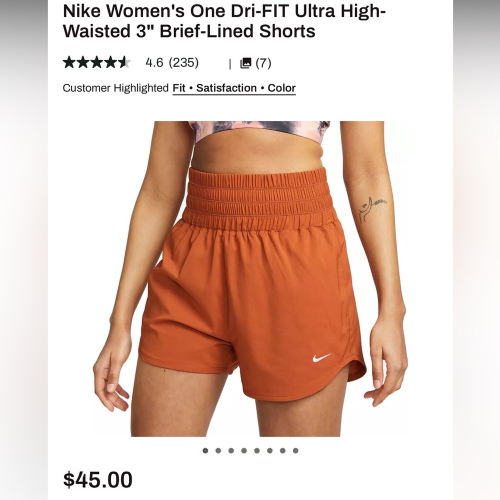 Nike Women's EXTRA HIGH RISE LINED 3” (HTF COLOR)